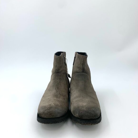 H9618 Prada 40 Gray Suede Zippered Mid-Tube Boots 95 New Slightly Weared - Picture 3 of 9